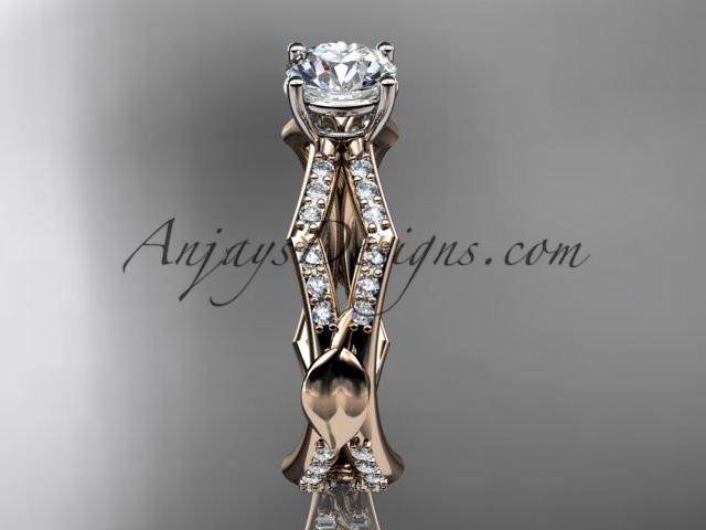 14k rose gold diamond leaf and vine wedding ring,engagement ring ADLR353 - AnjaysDesigns, Unique Engagement Rings - Jewelry, Anjays Designs - AnjaysDesigns, AnjaysDesigns - AnjaysDesigns.co, 