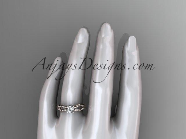 14k rose gold diamond leaf and vine wedding ring,engagement ring ADLR353 - AnjaysDesigns, Unique Engagement Rings - Jewelry, Anjays Designs - AnjaysDesigns, AnjaysDesigns - AnjaysDesigns.co, 