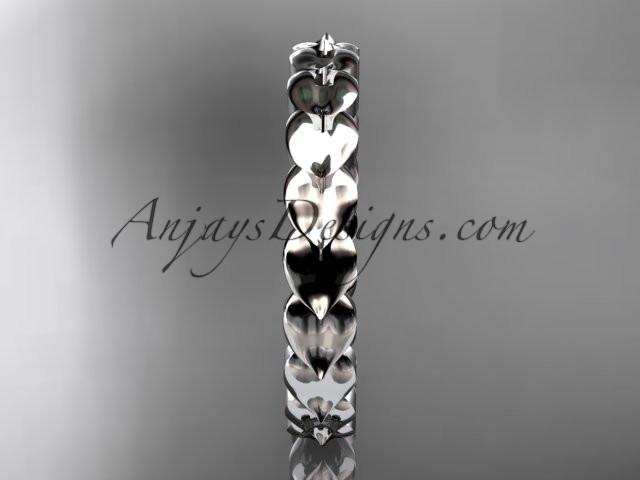 14kt white gold leaf wedding ring, engagement ring, wedding band ADLR35B - AnjaysDesigns