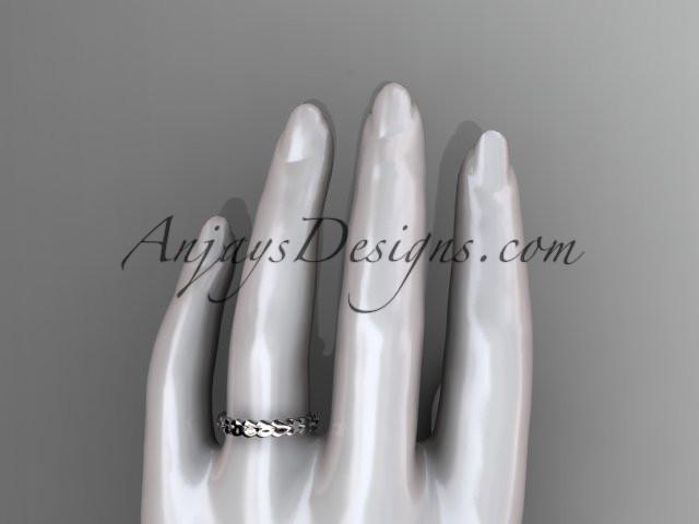 14kt white gold leaf wedding ring, engagement ring, wedding band ADLR35B - AnjaysDesigns