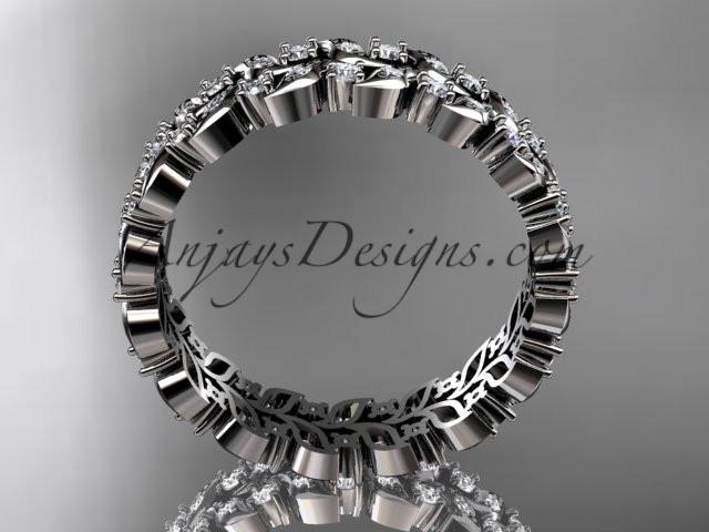 platinum diamond vine and leaf wedding ring, engagement ring, wedding band ADLR36 - AnjaysDesigns