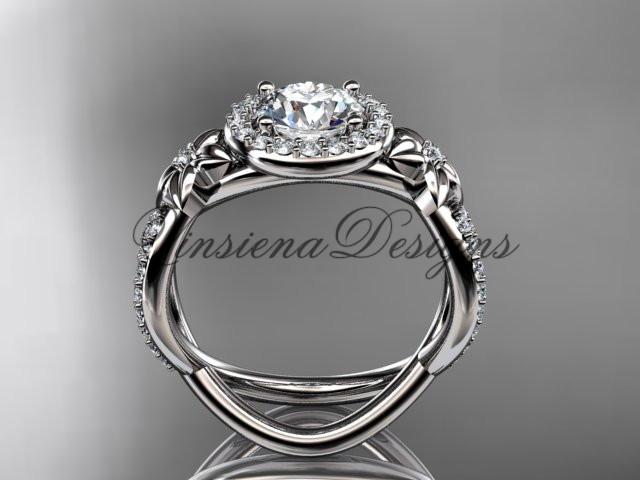 platinum  diamond unique engagement ring, wedding ring ADLR374P
