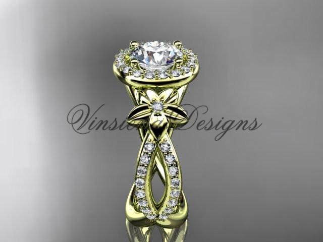 14k yellow gold diamond unique engagement ring, wedding ring ADLR374