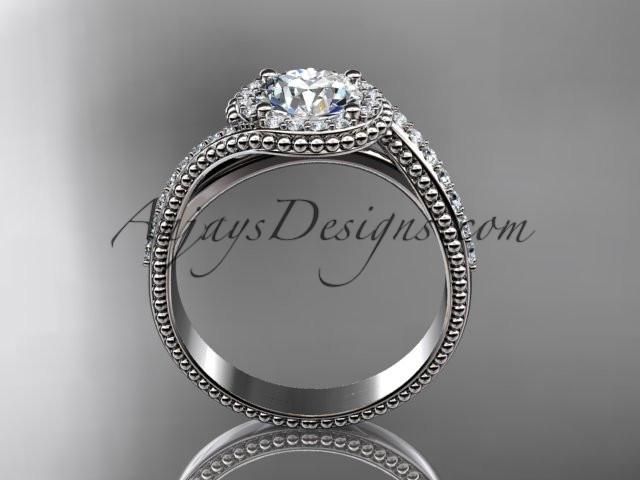 14kt white gold halo diamond engagement ring ADLR379 - AnjaysDesigns