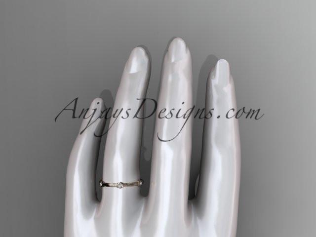 14k rose gold diamond vine wedding ring, engagement ring ADLR37 - AnjaysDesigns