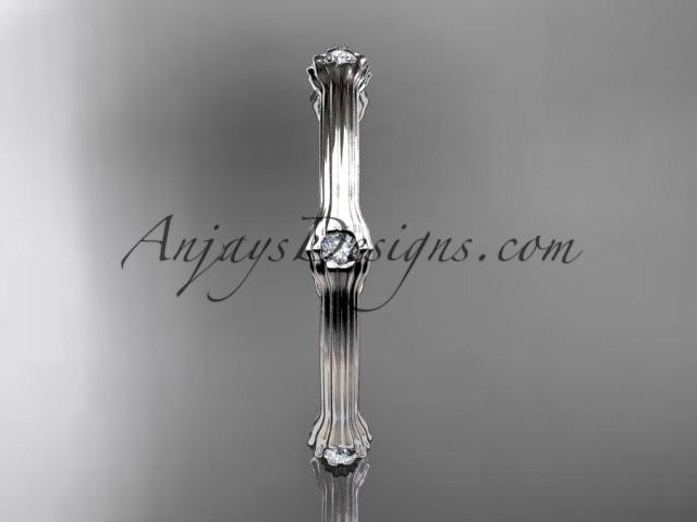 platinum diamond vine wedding ring, engagement ring ADLR37 - AnjaysDesigns