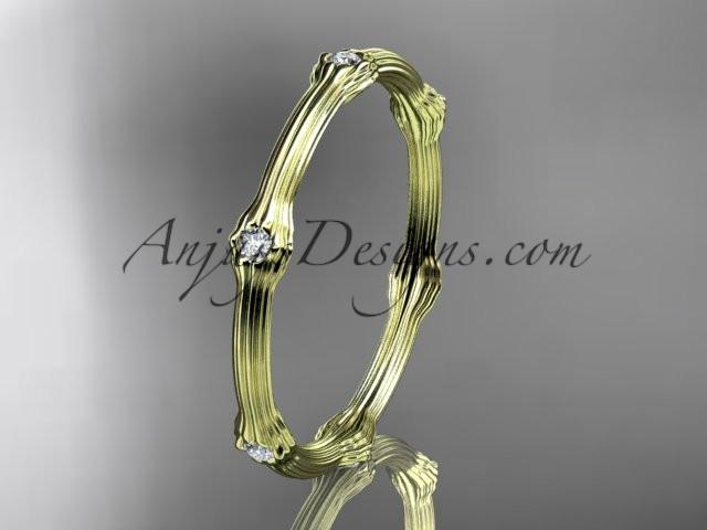 14k yellow gold diamond vine wedding ring, engagement ring ADLR37 - AnjaysDesigns