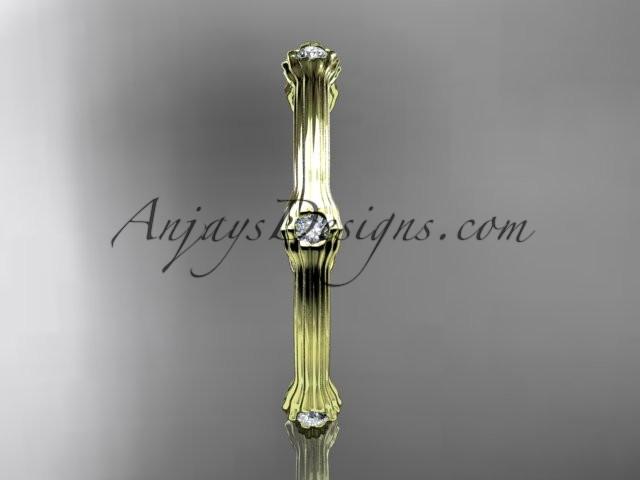 14k yellow gold diamond vine wedding ring, engagement ring ADLR37 - AnjaysDesigns