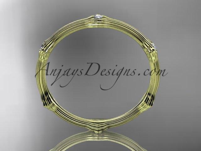14k yellow gold diamond vine wedding ring, engagement ring ADLR37 - AnjaysDesigns