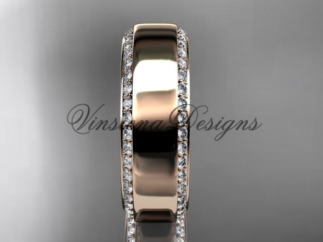 14k rose gold classic wedding band, engagement ring ADLR380G