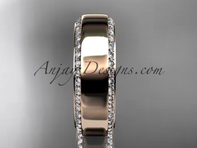 14kt rose gold classic wedding band, diamond engagement ring ADLR380B - AnjaysDesigns