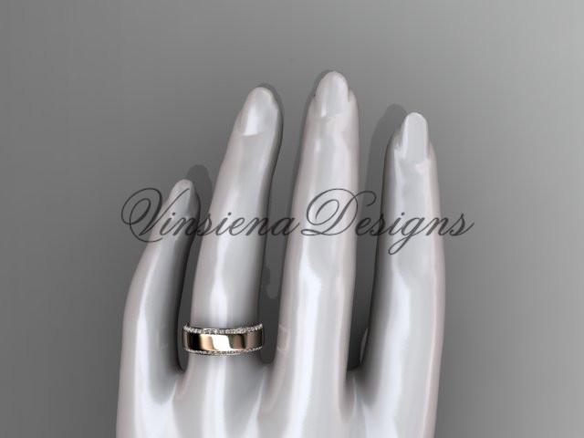 14k rose gold classic wedding band, engagement ring ADLR380G