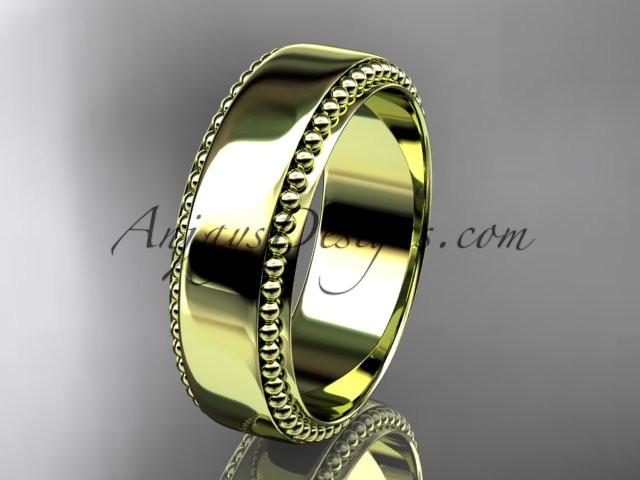 14kt yellow gold classic wedding band, engagement ring ADLR380G - AnjaysDesigns