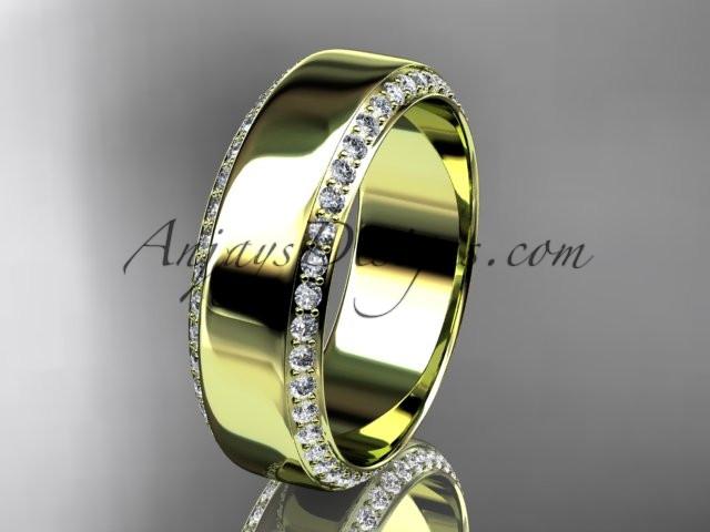 14kt yellow gold classic wedding band, diamond engagement ring ADLR380B - AnjaysDesigns