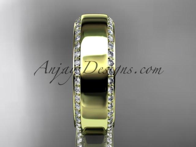 14kt yellow gold classic wedding band, diamond engagement ring ADLR380B - AnjaysDesigns