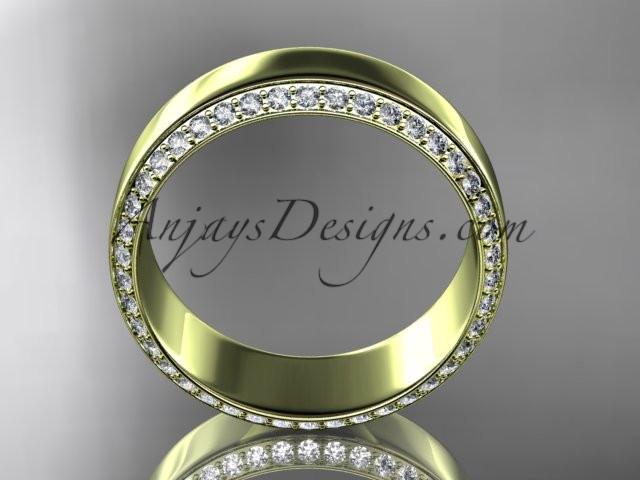 14kt yellow gold classic wedding band, diamond engagement ring ADLR380B - AnjaysDesigns