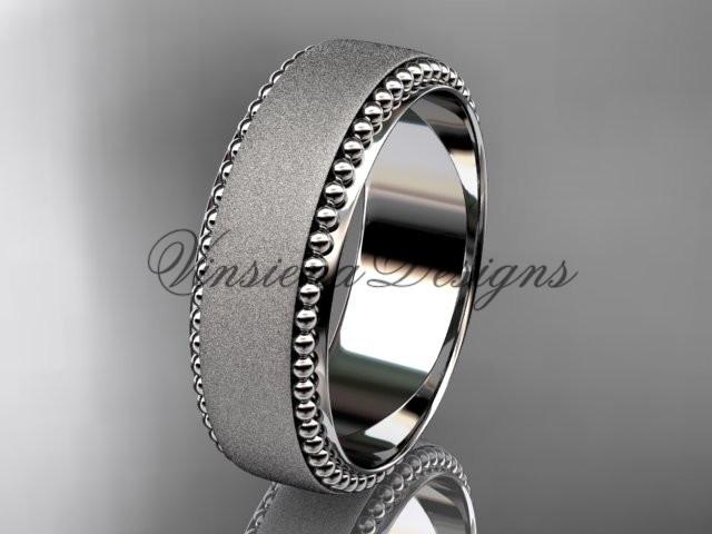platinum matte finish classic wedding band, engagement ring ADLR380GP