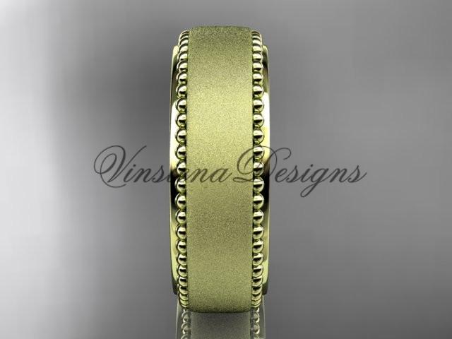14k yellow gold matte finish classic wedding band, engagement ring ADLR380G