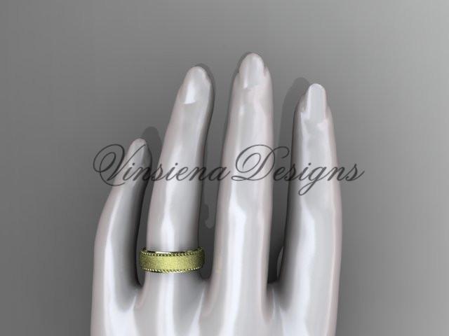 14k yellow gold matte finish classic wedding band, engagement ring ADLR380G