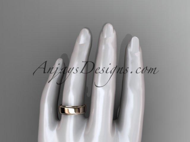 14kt rose gold leaf and vine wedding band, engagement ring ADLR380G - AnjaysDesigns