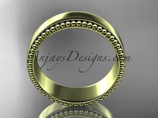 14kt yellow gold leaf and vine wedding band, engagement ring ADLR380G - AnjaysDesigns