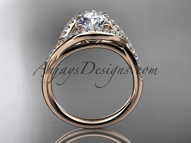 14kt rose gold diamond wedding ring, engagement ring ADLR383 - AnjaysDesigns