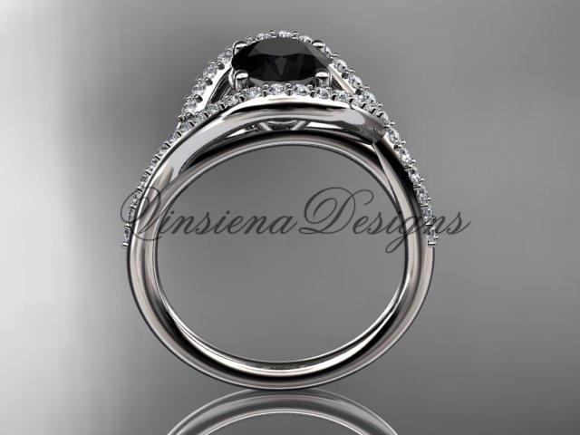 14kt white gold diamond engagement ring, Enhanced Black Diamond ADLR383