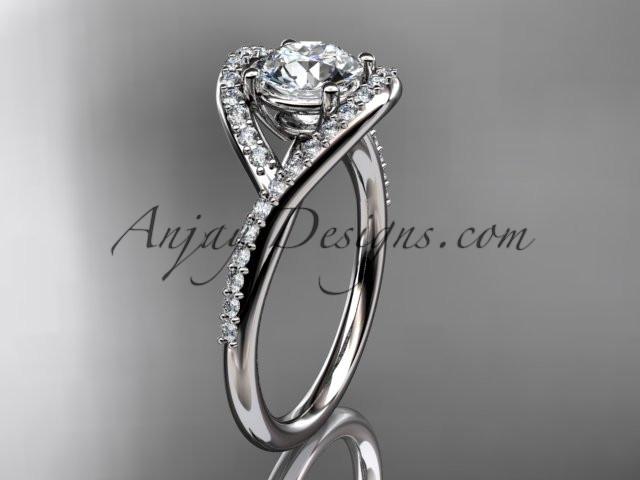 platinum diamond wedding ring, engagement ring ADLR383 - AnjaysDesigns