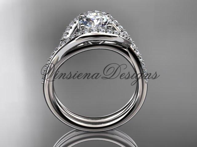 platinum diamond wedding ring, engagement ring set ADLR383S