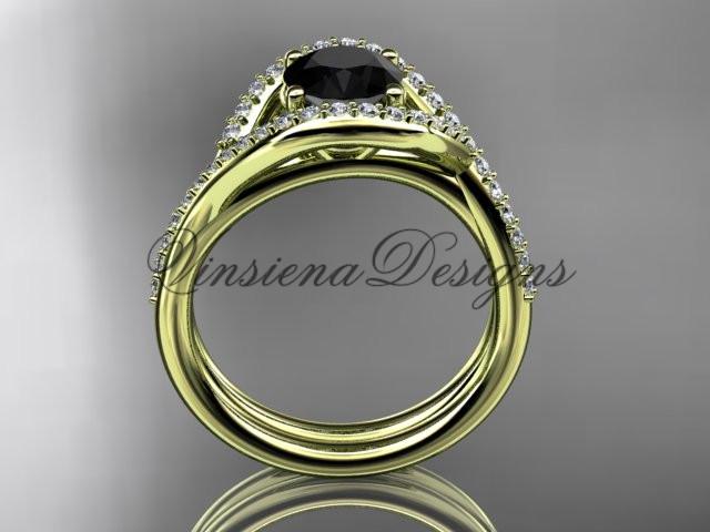14kt yellow gold diamond engagement set, Enhanced Black Diamond ADLR383S