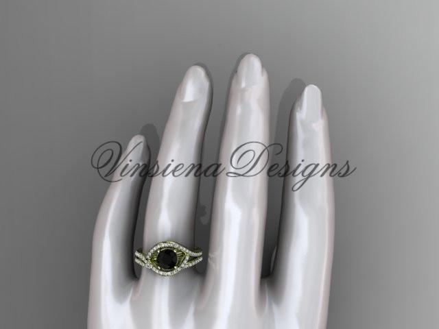 14kt yellow gold diamond engagement set, Enhanced Black Diamond ADLR383S