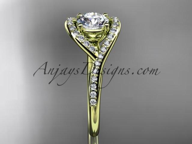 14kt yellow gold diamond wedding ring, engagement ring ADLR383 - AnjaysDesigns