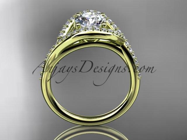 14kt yellow gold diamond wedding ring, engagement ring ADLR383 - AnjaysDesigns