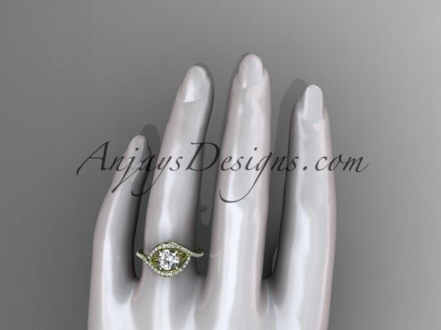 14kt yellow gold diamond wedding ring, engagement ring ADLR383 - AnjaysDesigns