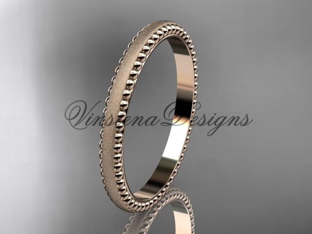 14kt rose gold matte finish classic wedding band, engagement ring ADLR384G