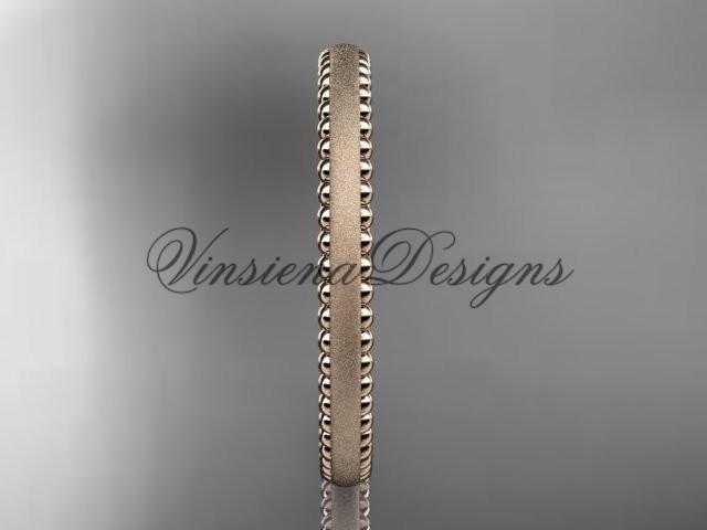 14kt rose gold matte finish classic wedding band, engagement ring ADLR384G