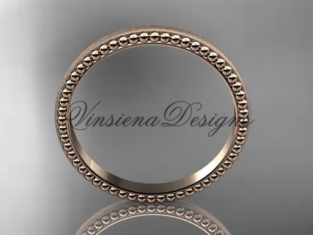 14kt rose gold matte finish classic wedding band, engagement ring ADLR384G