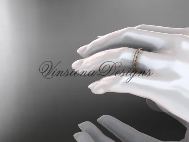 14kt rose gold matte finish classic wedding band, engagement ring ADLR384G