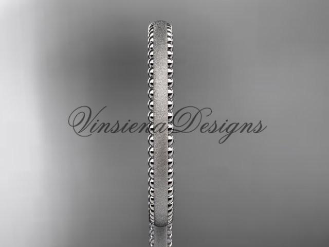 14kt white gold matte finish classic wedding band, engagement ring ADLR384G