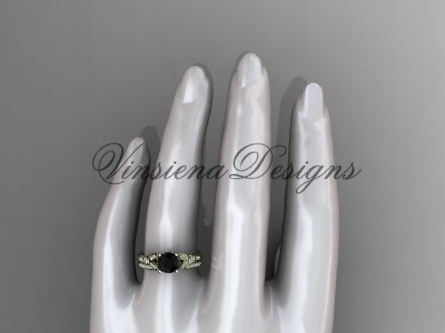 14k yellow gold diamond engagement ring set, Enhanced Black Diamond ADLR387S
