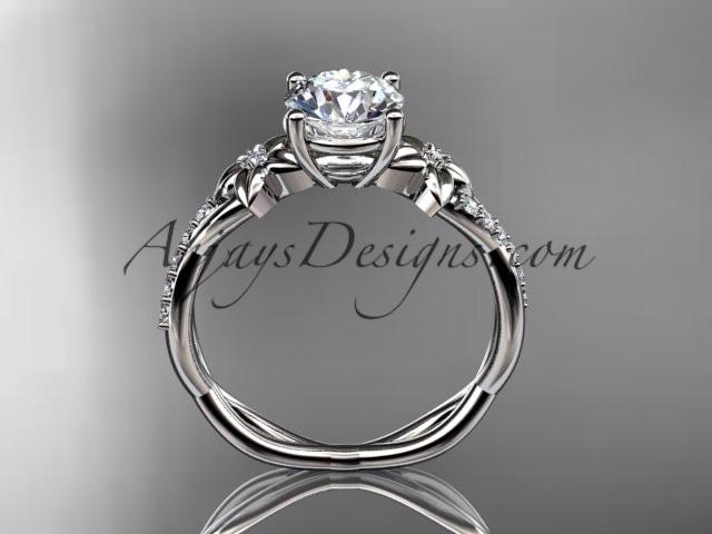 14kt white gold flower diamond wedding ring, engagement ring ADLR388 - AnjaysDesigns