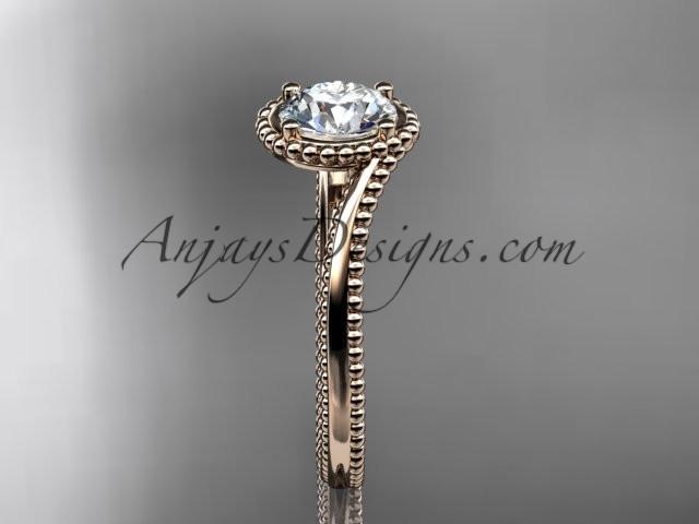 14kt rose gold wedding ring, engagement ring ADLR389 - AnjaysDesigns