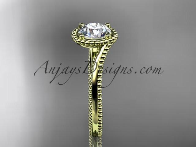 14kt yellow gold wedding ring, engagement ring ADLR389 - AnjaysDesigns