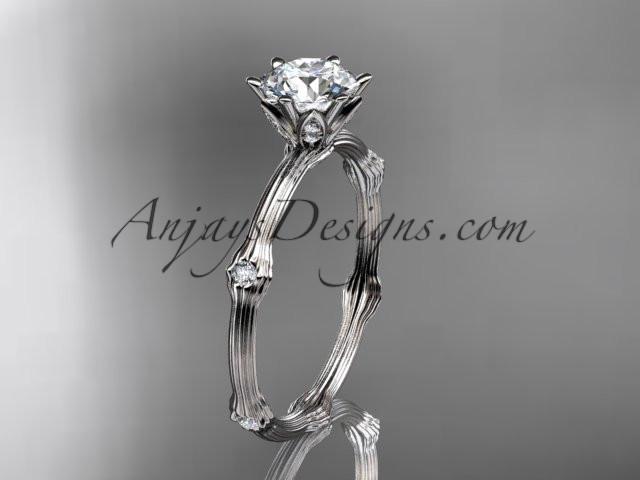 platinum diamond vine and leaf wedding ring, engagement ring ADLR38 - AnjaysDesigns
