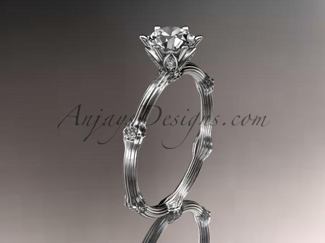 platinum diamond vine and leaf wedding ring, engagement ring ADLR38 - AnjaysDesigns