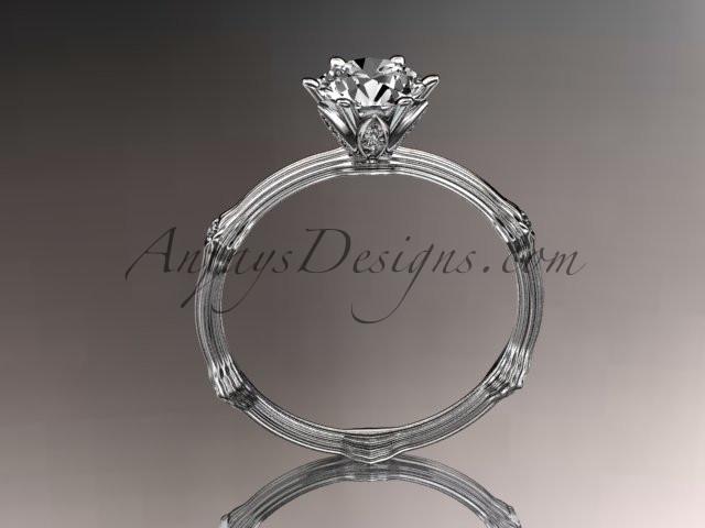 platinum diamond vine and leaf wedding ring, engagement ring ADLR38 - AnjaysDesigns