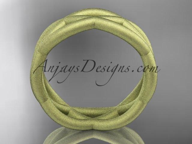 14kt yellow gold matte finish wedding band ADLR392G - AnjaysDesigns