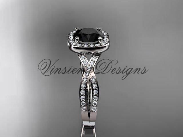 platinum wedding ring, engagement ring, Enhanced Black Diamond ADER393