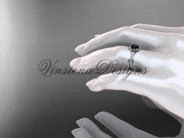 platinum wedding ring, engagement ring, Enhanced Black Diamond ADER393