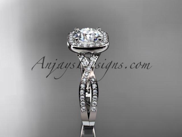 14kt white gold wedding ring, engagement ring ADER393 - AnjaysDesigns